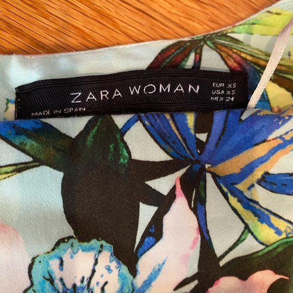 Zara Mint Oriental Floral Pencil Dress size XS - Picture 8 of 9